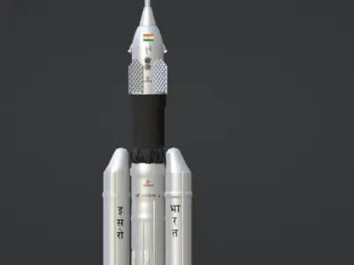 ISRO Human Rated LVM3 Rocket 3d Model Low-poly 3D model