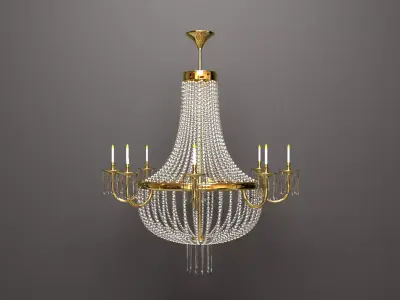 Chandelier gold 3D model
