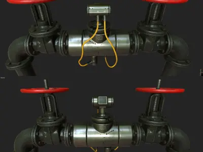 PBR Modular Pipes Set Low-poly 3D model