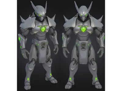 Stylized Sci Fi Alien Warrior Low-poly 3D model