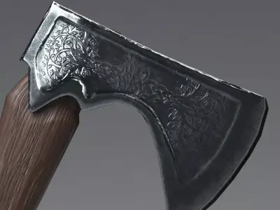 Hatchet Low-poly 3D model purchase