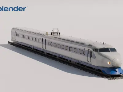 Shinkansen 0 Series  Low-poly 3D model