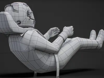  Formula 1 Racing Driver White Mockup 