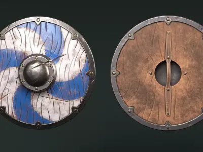 Medieval Shield Pack Lowpoly 4K 2K 1K Free 3D model