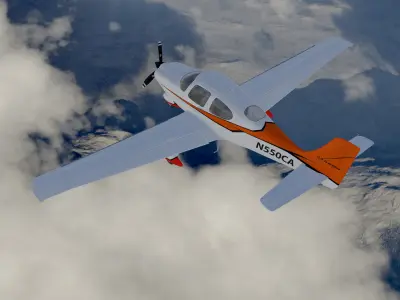 Cirrus Sr-22 airplane high detailed 3D model