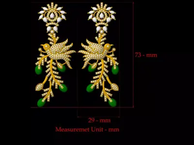 Beautiful Bird Earring - 0017 3D print model