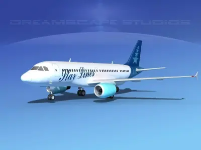 Airbus A319 Star Lines 3D model
