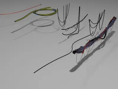 Mini pack wires and cables 3D models Free 3D model