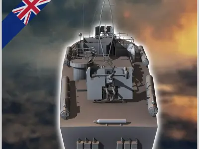 British fast motor torpedo boat 2 - UK United WW2 Kingdom Britis 3D print model