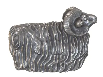 Garden ram metal statues Low-poly 3D model