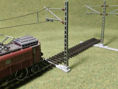 Catenery Poles Set C 1-87 FDM 3D print model