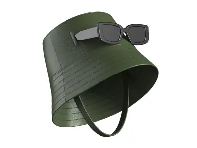 Bucket with Sunglasses 3D model