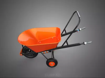 ERGONOMIC SUPPORT BAR PUSH TIP HANDLE ELECTRIC WHEELBARROW LOAD 3D model