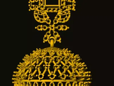 jumka gold ornament 3D print model