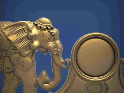 Carved clock for 3D printing and CNC 3D print model 14