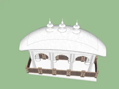 indian jodhpuri stone chatri temple 3D model