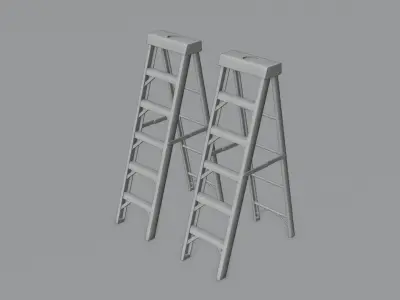 Folding Ladder 4K Textures Low-poly 3D model