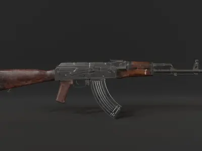 AKM 47 Mid poly 3D model 3D model