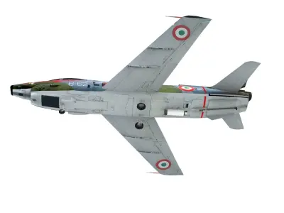 Lowpoly Fiat G91Y Aircraft Low-poly 3D model