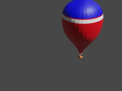 Hot Air Balloon 3D-LowPoly-Model Low-poly 3D model