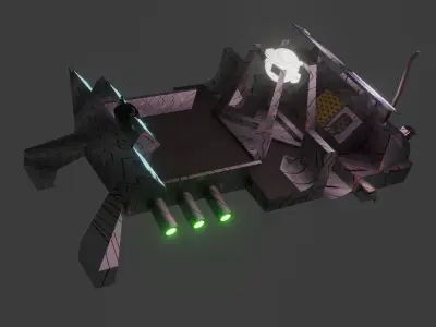 Spaceship- Energy Transporter Low-poly 3D model