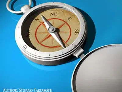 Old compass 3D model buy
