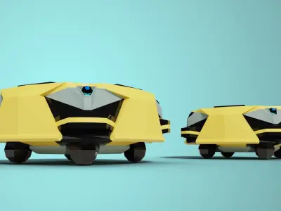 Warehouse Autonomous Robot Low-poly 3D model