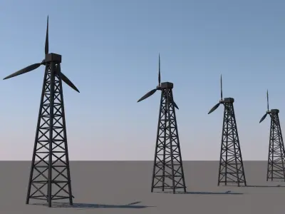 Wind Energy Low-poly 3D model
