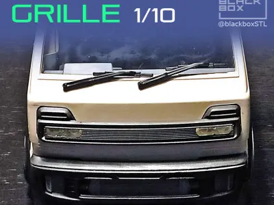 WPL D12 1-10th New Grille with headlight lens 3D print model