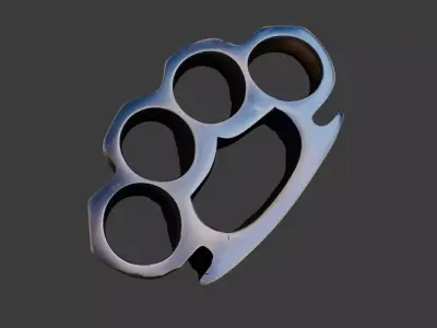 Brass Knuckles Tactical Metal 3D Model  Low-poly 3D model