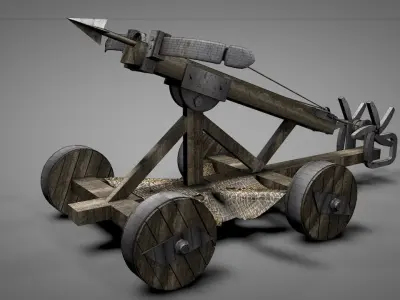 Medieval Ballista Catapult Low-poly 3D model