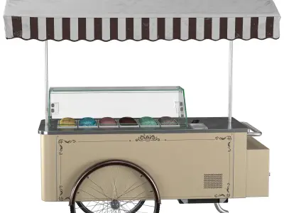 ISA Classic Ice Cream - Gelato Cart - Detailed 3D Model Low-poly 3D model
