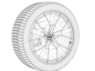 Wheel Low-poly 3D model by XP009