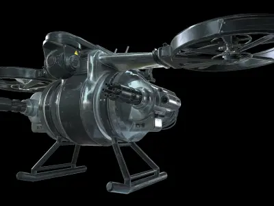 Drone Sci Fi Game Ready PBR Textures Low-poly 3D model