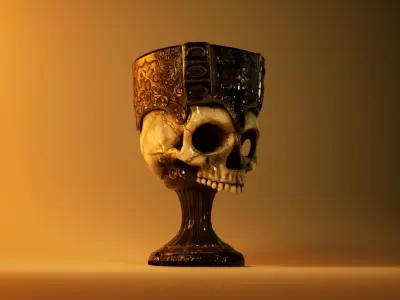 Antique Skull Goblet 3D model Low-poly 3D model
