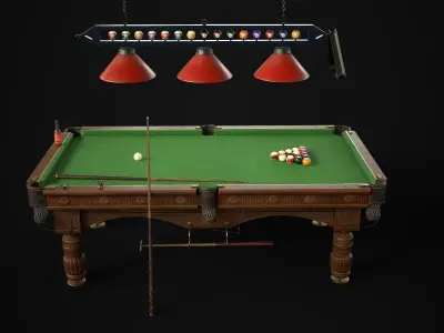 Billiards table Low-poly 3D model