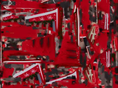 Christmas Twin Prop Jet 3D Model Festive Aircraft Low-poly 3D model