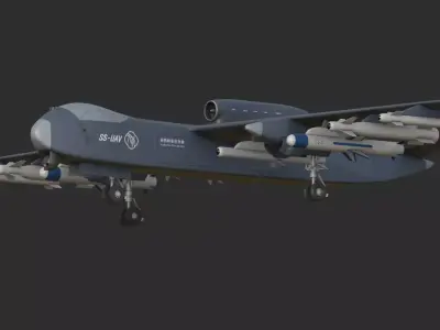 China JiuTian SS-UAV  Low-poly 3D model