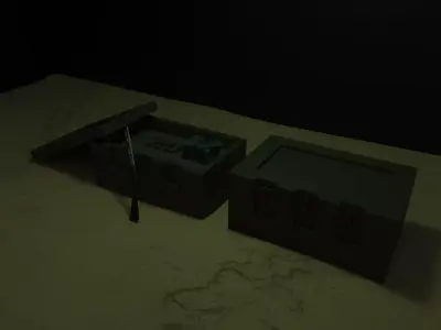 GunChest box with pen in it Free 3D model
