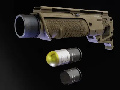 Rampart 17 Grenade Launcher Low-poly 3D model