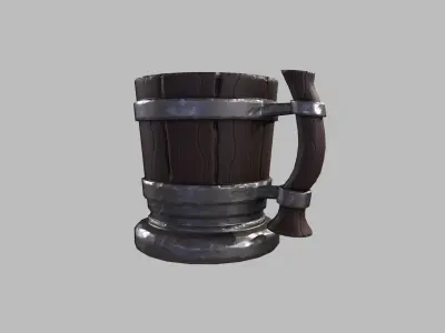 Stylized Mug GameReady Model Free low-poly 3D model