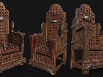 Medieval Torture Chair 3D model