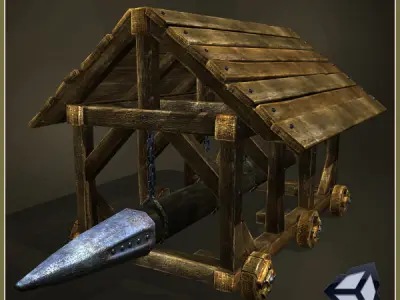 Animated Medieval Ram Low-poly 3D model