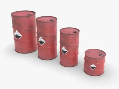 Chemical barrels Low-poly 3D model get