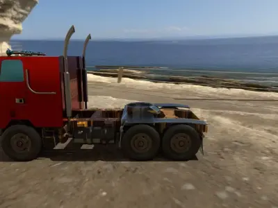 flat nose truck Low-poly 3D model