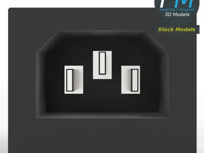Power input socket 3D model