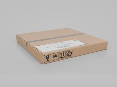Cardboard Box R-440 - Rigged and Customizable Low-poly 3D model