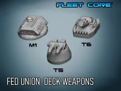 FLEET CORE - SG3 FED UNION MONITOR  with DECK WEAPONS 3D print model