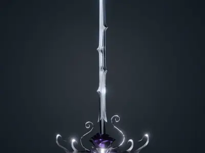 Melee weapon made in the style of a rose game ready Free 3D model