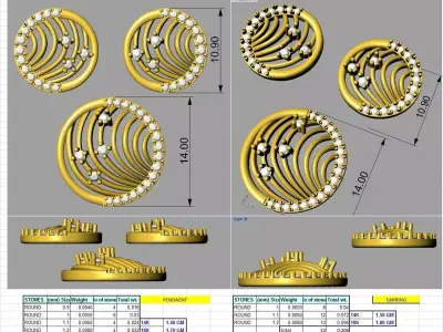 Fashion jewelry style unique earrings 3D print model